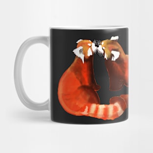 Red Panda Kiss Cute Couple Mug